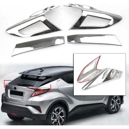 ​4PCS ABS Plastic Chrome Auto Car Rear Tail light Cover Trim Decoration For Toyota C-HR CHR 2016 2017 2018