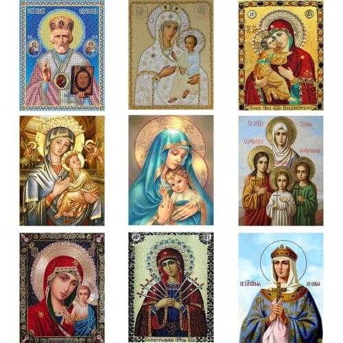 New 5D Crystal Round Diamond Painting DIY Diamond Painting Embroidery Home Decor Diamond Mosaic Religious Character Gift