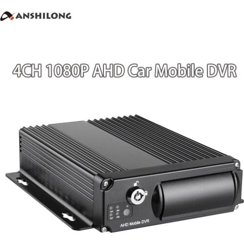 ANSHILONG 1080P MINI Realtime SD Car AHD Mobile DVR 4CH Video/Audio Input with Remote Controller Encrption
