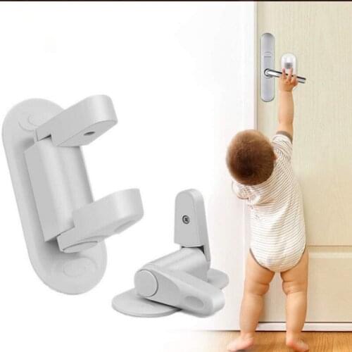 Safety Door Lever Lock Child Protection Doors Handle Locks 3M Adhesive Flexible Security Compatible Anti-Theft Locks