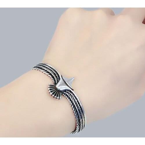 Bracelet Eagle Design Open Cuff Bangle Vintage Jewelry Gift Ornament for Daily Life Bracelet Eagle Open Cuff Bangle Jewelry Gift