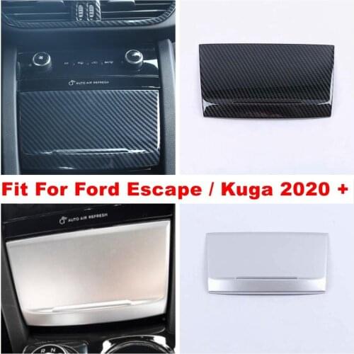 Central Control Smoking Cigarette Lighter Panel Decoration Cover Trim For Ford Escape / Kuga 2020 2021 ABS Matte / Carbon Fiber