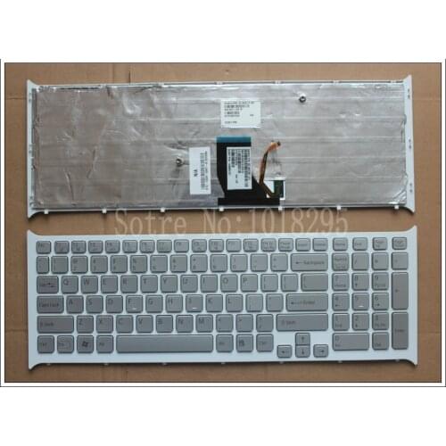 For SONY PCG-71613L PCG-71713L VPCCB VPCCB15FD VPCCB22FD US laptop keyboard Silver with backlit Frame 148955161 9Z.N6CBF.101