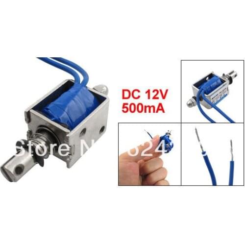 DC 12V 500mA 0.04Kg Force 7mm Stroke Open Frame Push Type Solenoid Electromagnet Wholesale Retail