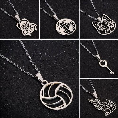 Hfarich Vintage Choker Necklace For Women Cartoon Animals Geometric Pendants Chain Necklace For Kids Birthday New Year Gift