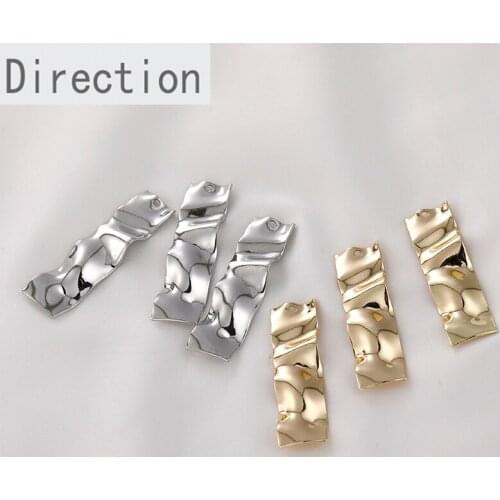 14k gold-clad texture concave-convex surface folds water ripple single hanging strip pendant diy accessories jewelry material