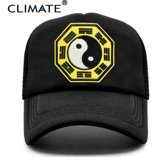 CLIMATE Tai Chi Wushu Cap Chinese Man Black Cool Trucker Cap Jeet Fitness Breathable Cap Hat Outdoor Sport Caps