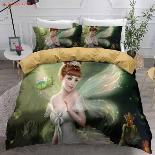 2/3 Piece Fairy Duvet Cover Sets Cartoon Girl Bed Linen Sets Queen King Double Bed Comforter Cover Home Bedding Sets for Bedroom