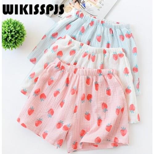Summer Cotton Pajamas Lovely Strawberry Casual Large Size Home Pants Lounge Wear Pajama Shorts Cute Shorts Bottoms Womens