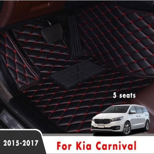 LHD For Kia Carnival Sedona 2017 2016 2015 (5 seats) Car Floor Mats Accessories Styling Parts Waterproof Covers Leather Carpets