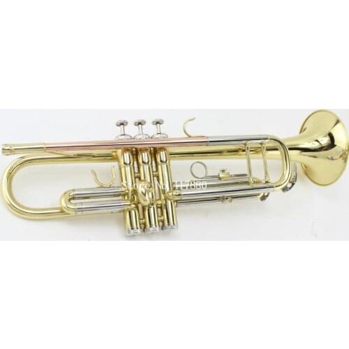 MARGEWATE Bb Trumpet High Quality B Flat Gold Lacquer Pipe Musical Instrument Playing Trumpet with Mouthpiece Case