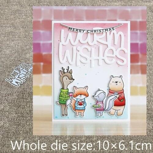 XLDesign Craft Metal Cutting Dies cut dies warm wishes letters decoration scrapbook Album Paper Card Craft Embossing die cuts