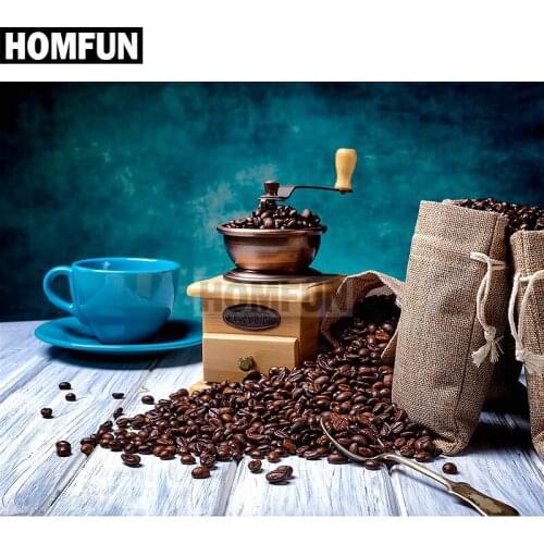 HOMFUN Full Square/Round Drill 5D DIY Diamond Painting "Coffee cup" Embroidery Cross Stitch 5D Home Decor Gift A02632