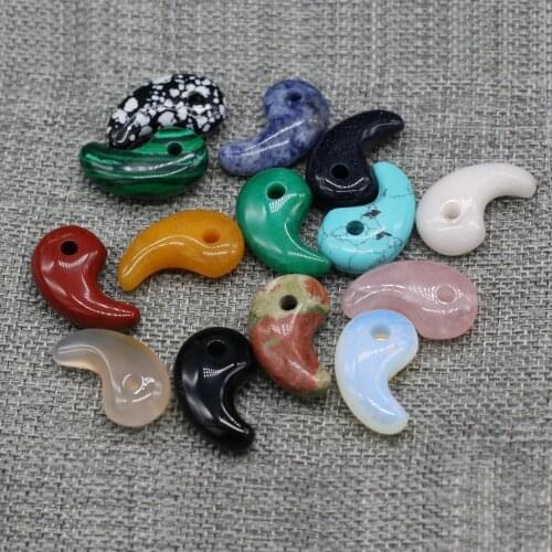 2Pcs Natural Stone Pendant Comma-Shaped Semi-Precious Charms For Jewelry Making DIY Necklace Bracelet Earrings Accessory