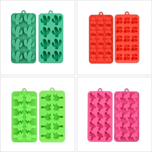 Creative DIY 8 Maple Leaf Chocolate Mold Cactus Silicone Chocolate Mold Cherry Flamingo Candy Mold Random Color Baking Utensil