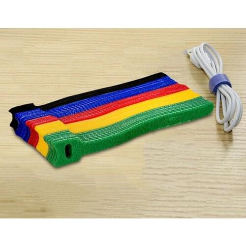 Releasable Cable Ties 50pcs Colored Plastics Reusable Cable ties Nylon Loop Wrap Zip Bundle Ties T-type Cable Tie Wire