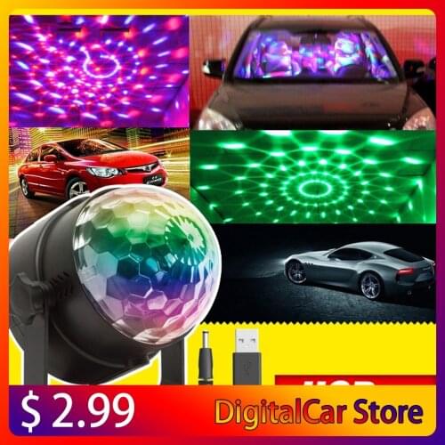 USB LED Disco Stage Lights Voice-Activated Colorful Crystal Magic Ball DJ Party Lights Professional Audio Stage Lights