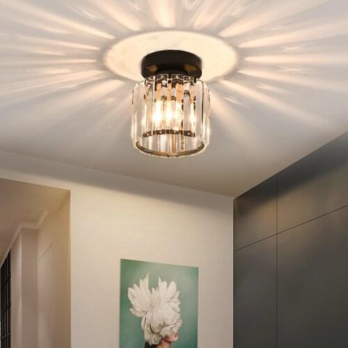LED Ceiling Lamp Corridor Porch Lamp Crystal Aisle Lamp Entry American Balcony Simple Modern Circular Staircase Lamp