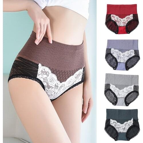 Women High Waist Sexys Lace Panties Korean Hip Abdomen Body Sculpting Briefs H9