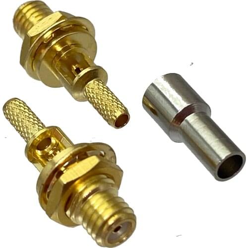 10pcs Connector L5 Microdot female nut bulkhead 10-32UNF For RG174 RG316/188 Ultrasonic Flaw
