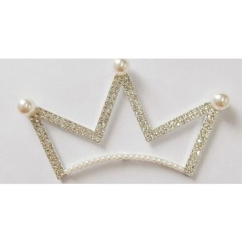 10 PCS 109*61mm Fashion Metal Alloy Crystal Rhinestone Imitation Pearl Crown DIY Jewelry Accessories