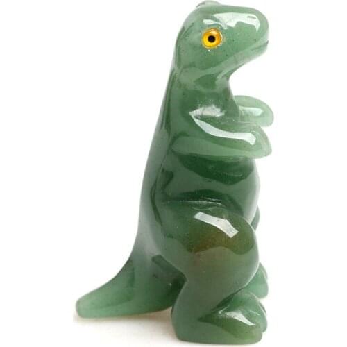 2.36" Natural Green Aventurine Quartz Crystal Dinosaur Toy carved Lovely Figurine as gift