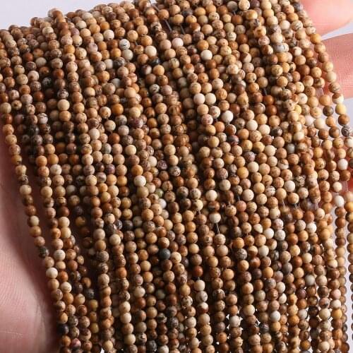2020 New Wholesale Natural Stone Beads Picture Stone Stone for Jewelry Making Beadwork DIY Bracelet Accessories 2mm 3mm