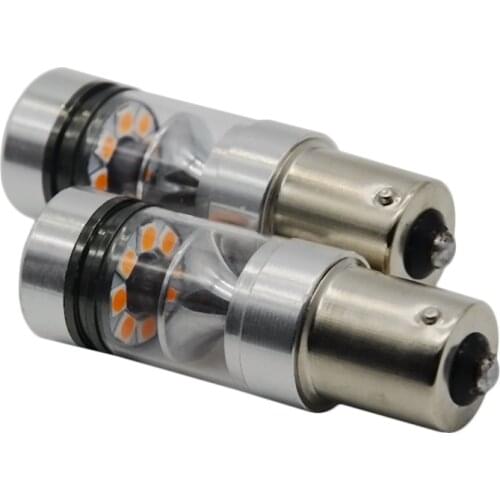 2X100W 1156 7506 BA15s BAU15S P21W LED Bulbs For Front Turn Signal Lights Indicator Bulb Amber Yellow LED W/Samsung 2323smd Chip