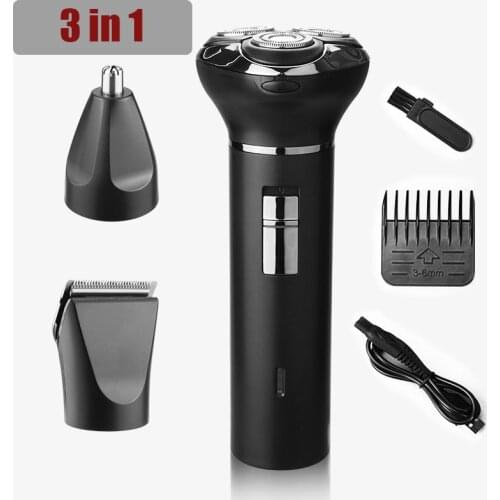 3 In 1 Multifunction Electric Nose Hair Trimmer Rechargeable Ear Sideburns Shaver Eyebrow Trimmer Men Facial Hair Removal Razor