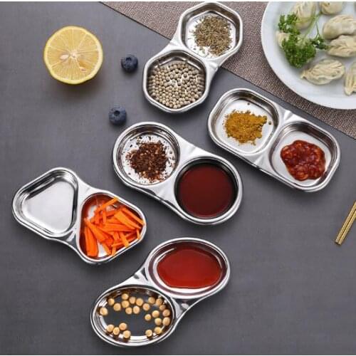 304 stainless steel sauce plate soy sauce sauce sauce plate double case small bowl seasoning plate