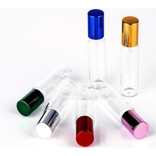 5ml/10ml Roll On Glass Bottle Roller Ball For Perfume Essential Oil Bottle Portable Glass Refillable Perfume Bottle