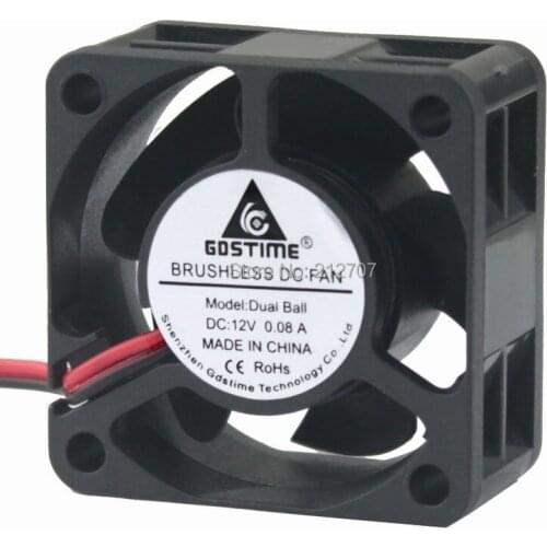 5PCS Gdstime 4020 DC Cooling Fan 12V Ball Bearing 2 Pin Mini Cooler 40mm Radiator 40x40x20mm