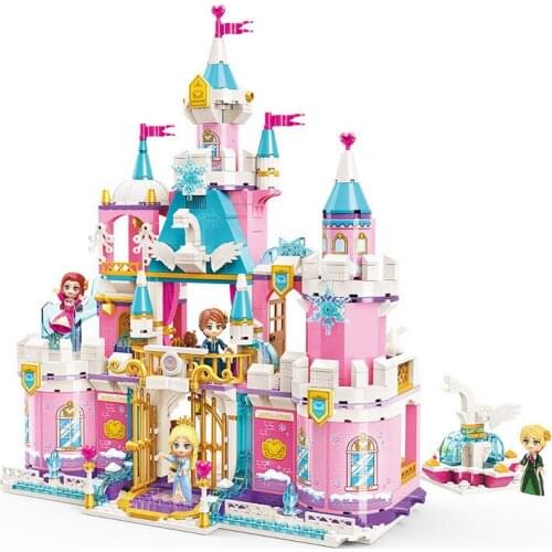 801pcs Enlightenment Building Block 2616 Snow Swan Castle Princess Series Assembly Model Assembly Toy Gifts