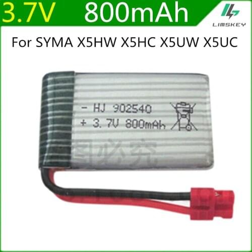 3.7V 800mah Lipo Battery For Syma X5HC X5HW X5UW X5UC RC Quadcopter Spare Parts 3.7V 800mAh Battery RC Camera Drone Accessories