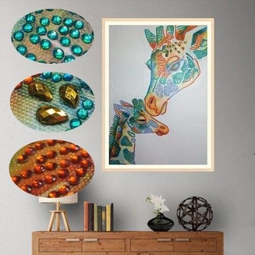 New 5D DIY Sepecial Shaped Diamond Painting Animals Shiny Crystal Diamond Embroidery Giraffe Cross Stitch Home Decoration