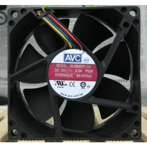 AVC 8025 12V0.5A 8CM large air volume PWM four wire speed regulation CPU fan DL08025R12U