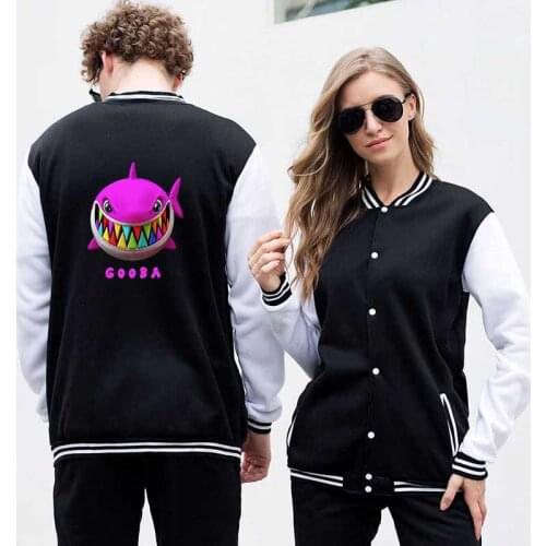 Baseball Jacket Coat Men Women Hoodie Sweatshirt Tops Long Sleeve Unisex Hoodies Jackets Print New Fashion Rainbow Shark Cartoon