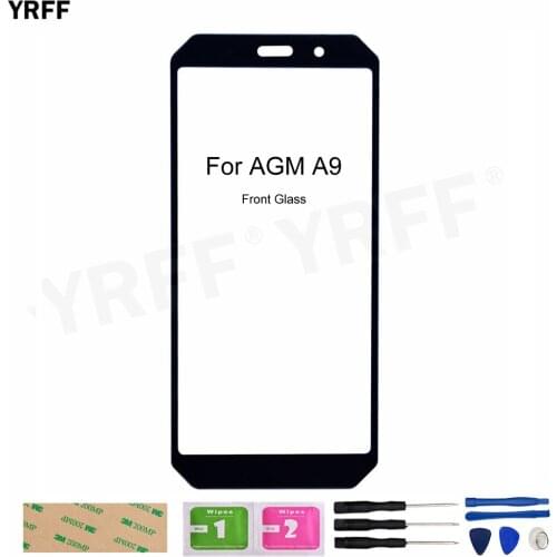 For AGM A9 Front Glass Panel (No Touch Screen) Outer Glass Cover Repair Assembly Parts