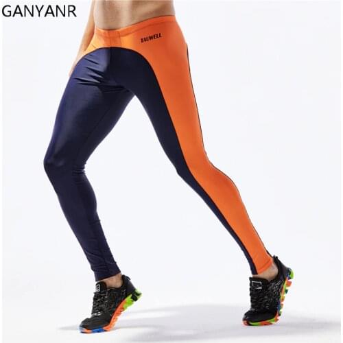 GANYANR Running Tights Men Yoga Basketball Gym Leggings Sport Fitness Athletic Skins Jogging Long Training Compression Pants