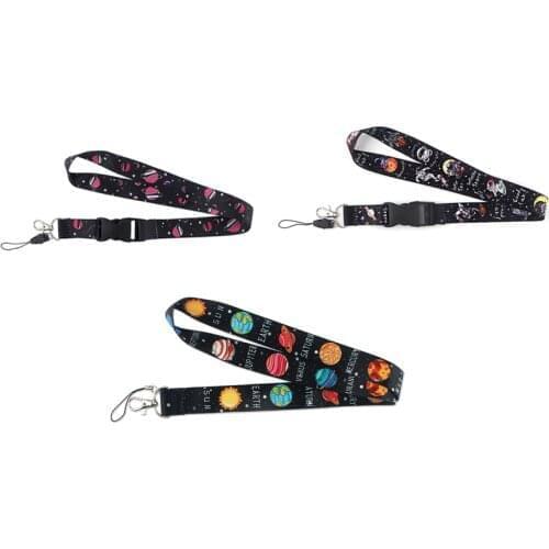 J1592 Cartoon Space DIY keychains Accessory Mobile Phone USB ID Holder Key Strap Neck lanyard