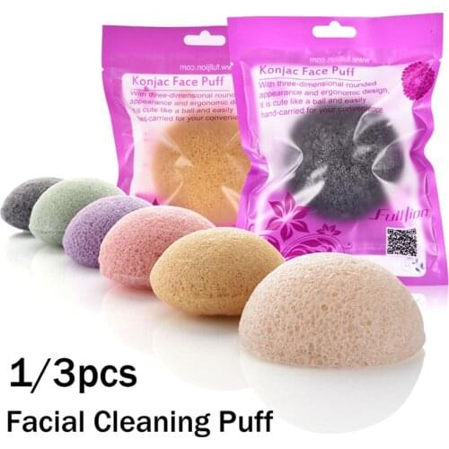 1/ 3pcs Natural Konjac Facial Cleaning Sponge Brushes Face Cleanse Washing Cosmetic Puff Blackhead Remover Facial Care Tools