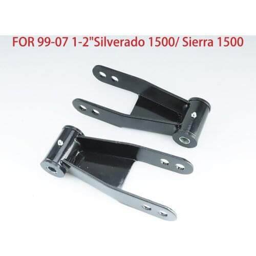 For 1999-2007 Chevy Silverado GMC Sierra Pair Spindles Dropped Leveled Leveling 2" Drop Shackles Pair Lowering Kit