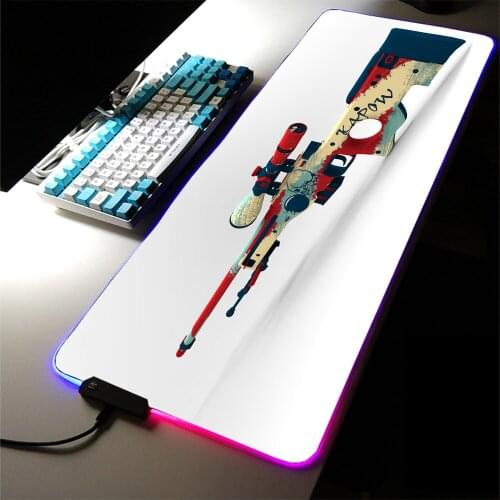CSGO LED Light Mouse Pad RGB Keyboard Cover Table Mat 7 Colors LED Light Mouse Pad Waterproof Multi-size 30X80/40X90CM Wholesale
