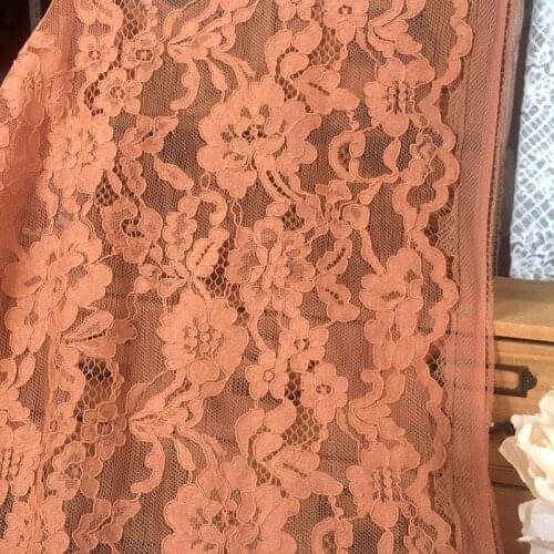 Nylon cotton bone line high-grade hollow embroidery lace fabric cheongsam dress fabric lace fabric