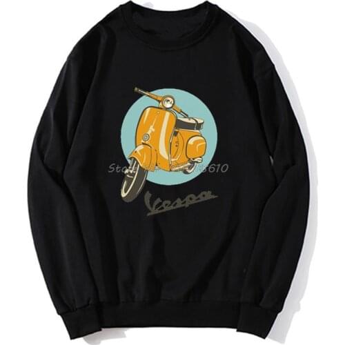Fashion Men Funny Classic Vespa Design Hoodie Vintage Boy Casual Spring Autumn Sweater Streetwear Sweatshirt