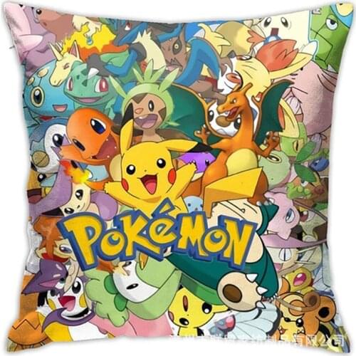 New Pokemon Pikachu Pillow Cover Plush Toys Decorative Cartoon Pattern Pillowcase Car Bed Room Pillow Case Home Decor 45*45CM