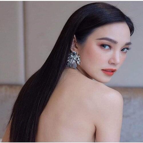 Rongho New Crystal Statement Earrings for Women Bridal Brincos Fashion Femme Crystal Bead waterdrop wedding earring