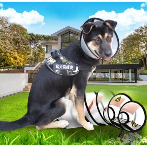 New Dog Collar Personalized Pet Collar Neck Cone Anti-Bite Lick Protective Tag Nameplate Reflective For Puppy Dog Cat Supplies