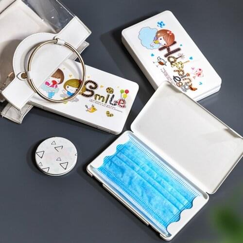 Portable Face Cover Storage Box Disposable Mask Storage Box Square Box Save Mask Bag Home Dustproof Mask Holder Case Organizer