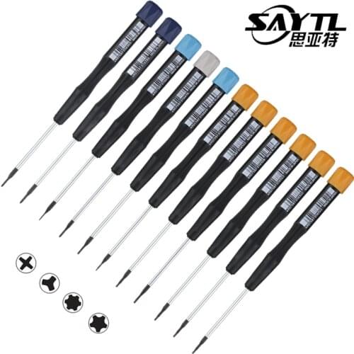 SAYTL Precision Screwdriver For Phone Tablet PC Opening Repair Tool Set 0.5 Y-Type 0.5 0.8 Pentalobe 1.2 1.5 Phillips T2 T5 Trox
